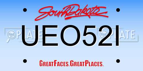 UEO52I South Dakota License Plate