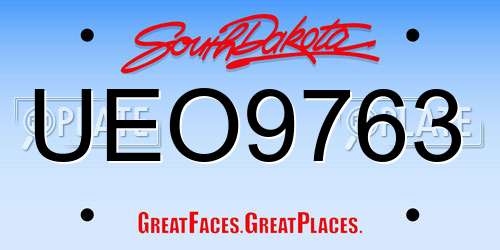 UEO9763 South Dakota License Plate