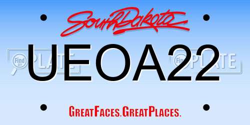 UEOA22 South Dakota License Plate