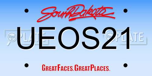 UEOS21 South Dakota License Plate