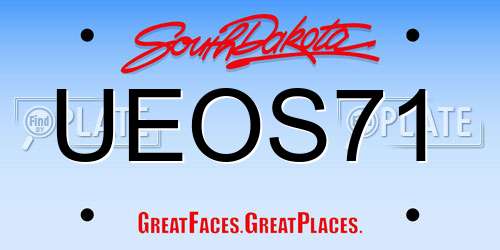 UEOS71 South Dakota License Plate