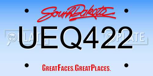 UEQ422 South Dakota License Plate