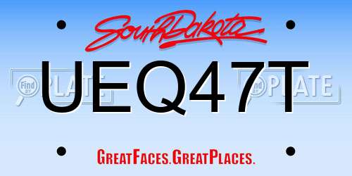 UEQ47T South Dakota License Plate
