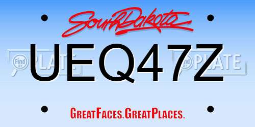 UEQ47Z South Dakota License Plate