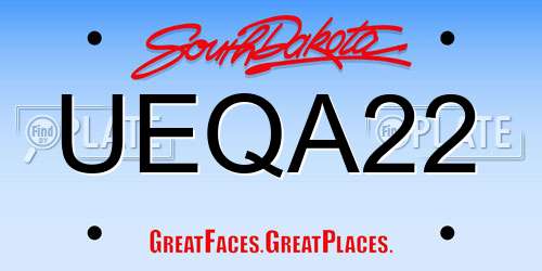 UEQA22 South Dakota License Plate