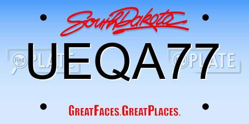 UEQA77 South Dakota License Plate