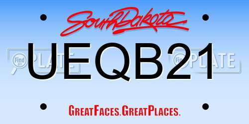 UEQB21 South Dakota License Plate