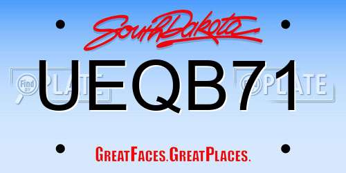 UEQB71 South Dakota License Plate