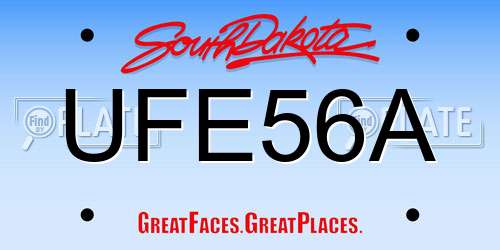 UFE56A South Dakota License Plate