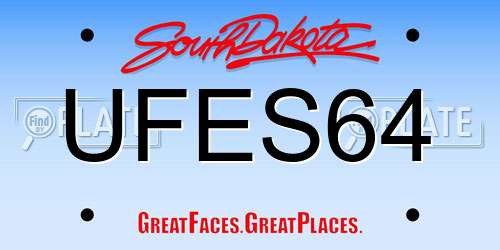 UFES64 South Dakota License Plate