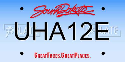 UHA12E South Dakota License Plate