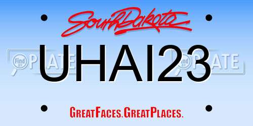 UHAI23 South Dakota License Plate