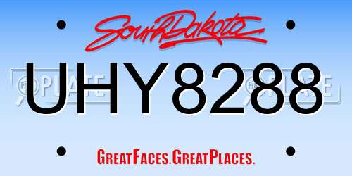 UHY8288 South Dakota License Plate
