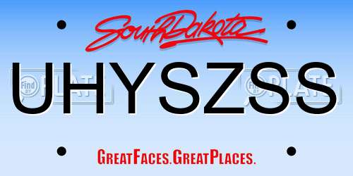 UHYSZSS South Dakota License Plate