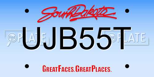 UJB55T South Dakota License Plate