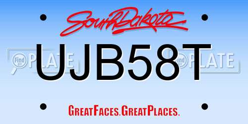 UJB58T South Dakota License Plate