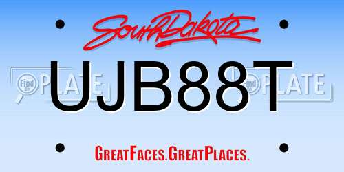 UJB88T South Dakota License Plate