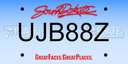 UJB88Z South Dakota License Plate