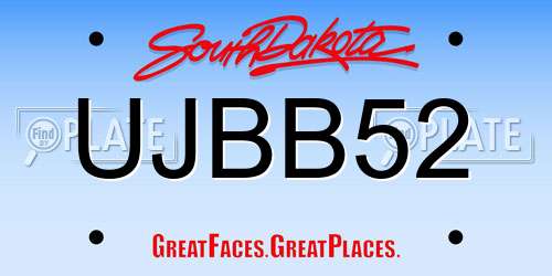 UJBB52 South Dakota License Plate
