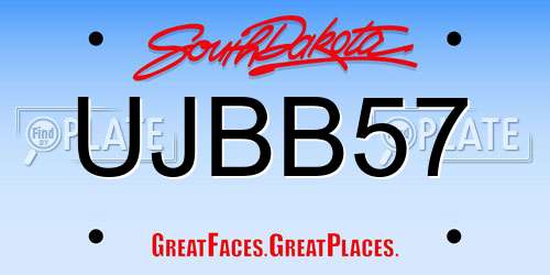 UJBB57 South Dakota License Plate