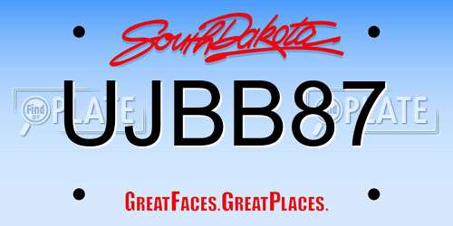 UJBB87 South Dakota License Plate