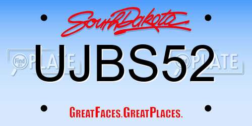 UJBS52 South Dakota License Plate