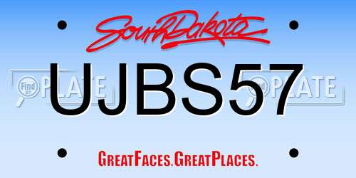 UJBS57 South Dakota License Plate