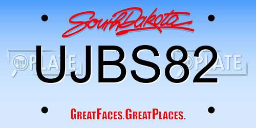 UJBS82 South Dakota License Plate