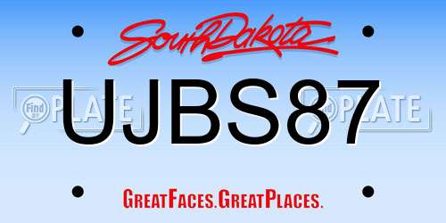 UJBS87 South Dakota License Plate
