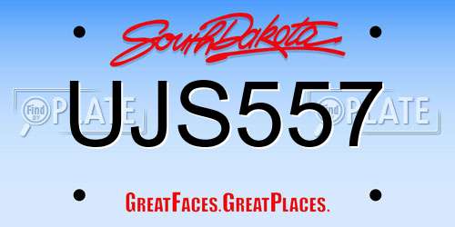 UJS557 South Dakota License Plate