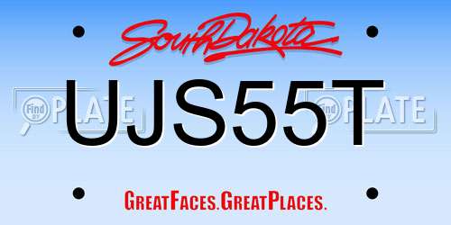 UJS55T South Dakota License Plate