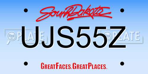 UJS55Z South Dakota License Plate