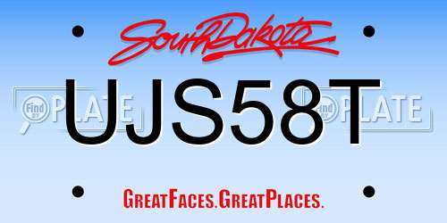 UJS58T South Dakota License Plate