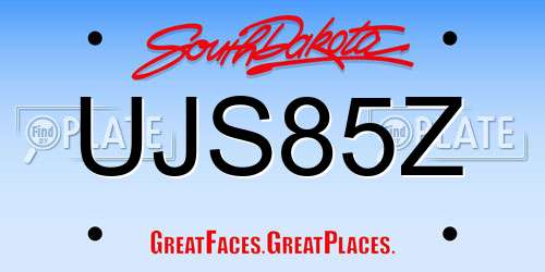UJS85Z South Dakota License Plate