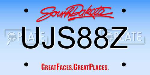 UJS88Z South Dakota License Plate