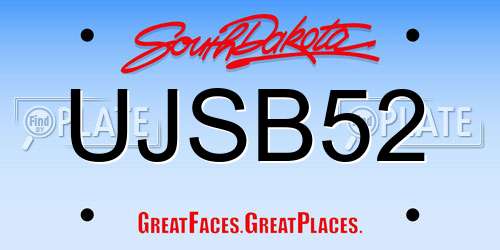 UJSB52 South Dakota License Plate