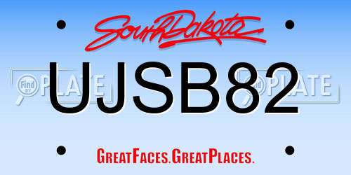 UJSB82 South Dakota License Plate