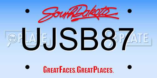 UJSB87 South Dakota License Plate