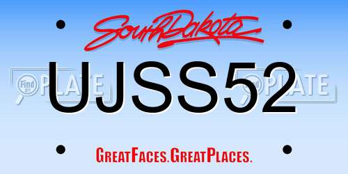 UJSS52 South Dakota License Plate