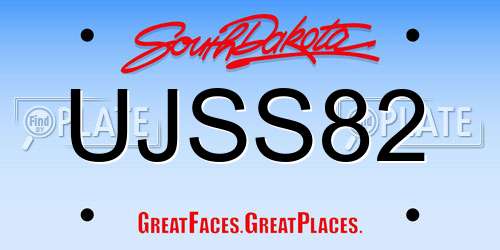 UJSS82 South Dakota License Plate