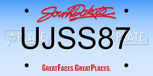 UJSS87 South Dakota License Plate