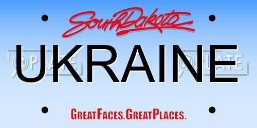 UKRAINE South Dakota License Plate