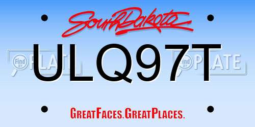 ULQ97T South Dakota License Plate