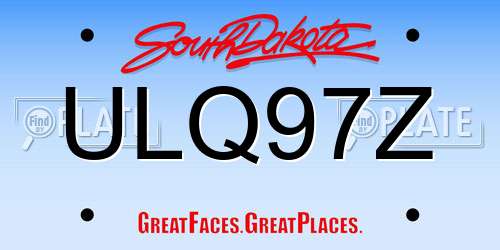 ULQ97Z South Dakota License Plate