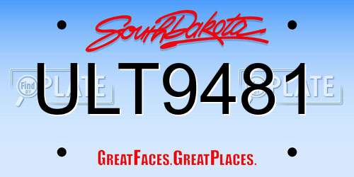 ULT9481 South Dakota License Plate