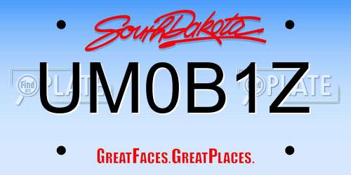 UM0B1Z South Dakota License Plate