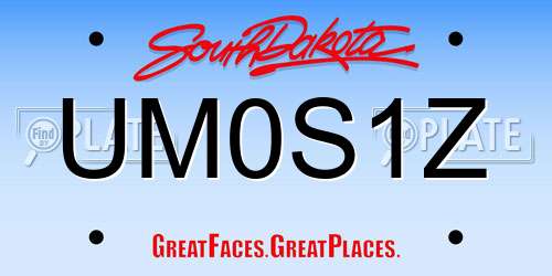UM0S1Z South Dakota License Plate