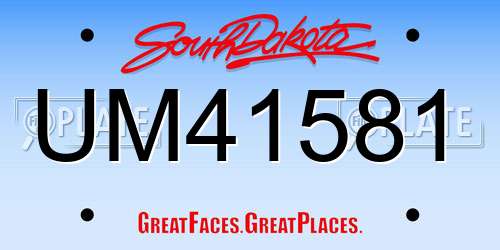 UM41581 South Dakota License Plate