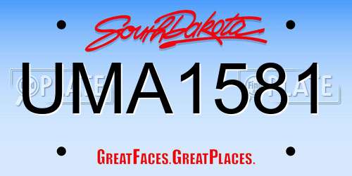 UMA1581 South Dakota License Plate