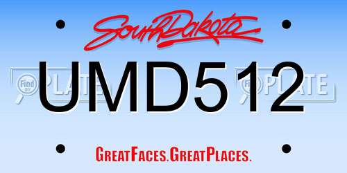 UMD512 South Dakota License Plate